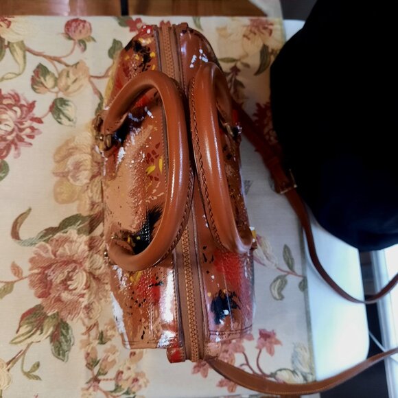Vintage Dooney & Bourke Dipinta Inspired Hand Painted Satchel Shoulder Bag - Picture 13 of 13